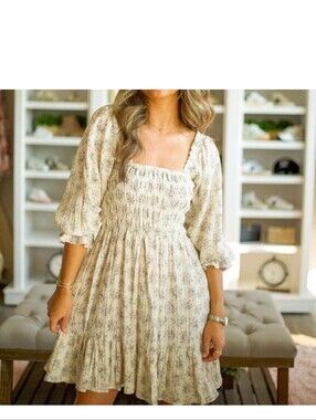 KARLIE floral smock dress in floral Lavender